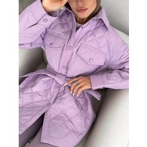 삼남매가 용감하게 내눈에콩깍지 퀼팅 허리 벨트 포켓 경량 패딩 파카