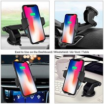 [Mi-2] FAST 무선 충전 겸용 차량용거치대 WT-C10F [자동센서/MAX:15W/C타입/송풍구/대시보드/흡착/케이블포함]