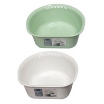 일본 아스벨 D형 설거지통 화이트/그린, 그린, 1개