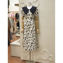 샤틴 플라워 패턴 빅카라 원피스