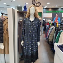 베네통 밑단 니트 배색 포인트 블랙 원피스