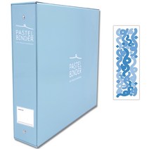 메이커리 파스텔텔바인더 접착식 사진앨범 대형 1권 + 컨페티 스티커 1매, 블루(블랙내지), 40매