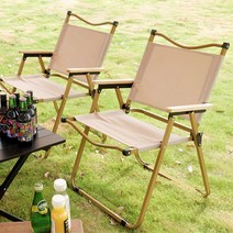 우드 팔걸이 강철 프레임 캠핑의자 플랫체어 낚시 집, 블랙