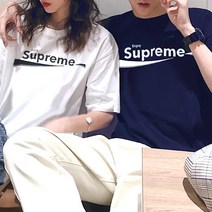 [Supreme] M~5XL 남녀공용 오버핏 5부 반팔티_인조이 슈프림 (빅사이즈)