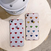 아이폰X/XS 하트뿅뿅 방탄케이스 아이폰7:레드, 1개