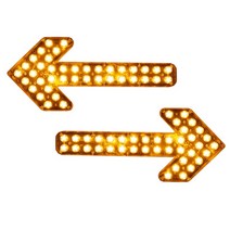 도로 작업 차량 비상등 안전 입간판 지시등 LED 화살표 후방, 20.35cm24볼트노란색단일노란색갓