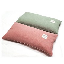 해피이즈 코잠 피그먼트 잔줄 메밀베개(강원도 봉평 세척 건조 메밀껍질포함)23X48경추 거북목 일자목 기능성 시원한, 핑크색
