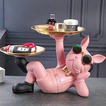 플랜와이 릴렉스 인테리어 불독 트레이 악세사리 소품 보관함, 핑크