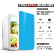 휴대용 냉장고겸 온장고 자동차 미니 냉장고 소형차 및 가정용 이중 냉동 학생 기숙사 기숙사 대여 미니 일회용 냉동, 5L 하늘색 (자동차 및 가정용 이중 사용)