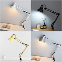 마켓비 독서등 집게조명 책상스탠드 템팻 워크클램프, 화이트