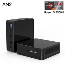 미니 PC 게임용 데스크탑 컴퓨터 NVME SSD 와이파이 6 HDMI DP 윈도우 11 프로 AN2 AN2P Ryzen 5 3500H 5600H, 1TB SSD, EU, AN2 3550H 32G RAM