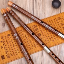 Ming Sheng Ding Xiaoming 세련된 고급 쓴 대나무 피리 초심자 어린이 성인 고급 전문 연주 플루트 악기, 두 섹션의 투명 케이블 타이