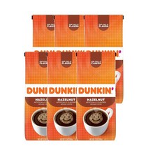 던킨 헤이즐넛 그라운드 커피 12oz Dunkin Hazelnut Flavored Ground Coffee, 6팩