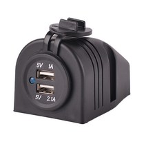 Car Accessory Plug Socket Adapter Durable 12V Surface Mount Dual USB Portable Power Waterproof Charg