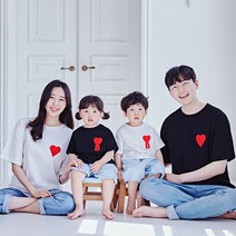 국내생산 몽피마피 B하트 반팔 패밀리 22B01/ 패밀리룩 가족사진의상