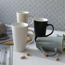 하이비비 손잡이 빅머그 세라믹 머그 도자기 머그 빅머그 빅사이즈 대용량 머그컵 500ml, 화이트