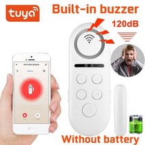 자취 싱글 혼자 감지 센서 경보음 출입문 창문 현관문 방범 Tuya WiFi 도어 내장 buzzle 무선 자기 창 감지기 자석 스위치 열기 알람 smart life App Alex, Without battery