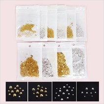 네일 메탈 원형 반볼참 벌크형1000개입 네일스톤, 2mm, 골드