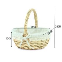 진열 공예 손잡이 부자재 등나무 사각 감성 소품 꽃꽃이 수납함 라탄꽃바구니, 투명하다., 중