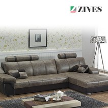 지베스 알리모 이태리산 라텍스 천연소가죽 카우치 소파, 누벅투톤