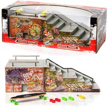 손가락 스케이트 하프파이프 핑거보드 크루저 보드 치수 28 X 12 X 10 cm용 그립 앰프 앰프 트릭스 RAMPS, 상세페이지 참조