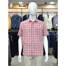 런던포그 GD01 런던포그 린넨 믹스 체크 반팔 셔츠 LMA3A27Z