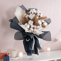 LED 비드 목화 꽃다발 50cm P5S 조화 꽃 기념일 선물.플라워트리