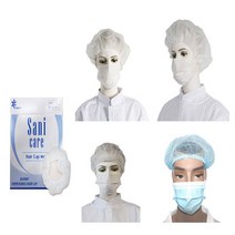 라운드캡 100매 방문자 일회용 헤어캡, 라운드캡저중량20g1팩100매(케이스포장)