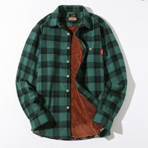지프 스피릿 남성 가을 캐주얼 셔츠 체크 무늬 겨울 기모 점퍼 기모 데님 셔츠 (2Color)
