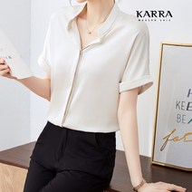 KARRA (77까지)히든버튼롤업블라우스_KB3MBL040C