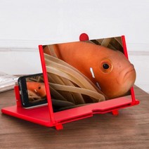 스마트폰 휴대폰 화면 확대 스크린 돋보기 폰 거치대 확대경 크게보기 휴대용, 10인치, 화이트, 1개