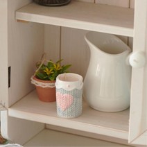 하트디자인 도자기 재질 욕실 면봉꽂이 티포크 요지통