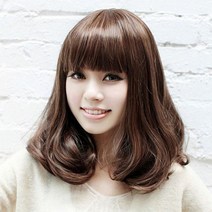 mida international 단발가발 앞머리없는 단발c컬펌가발 숏가발 중단발 단발머리가발 1W670A1E, 1개, 블랙
