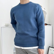 빅사이즈 겨울 남성 기모 니트티 맨투맨티 할아버지 생일선물 남자