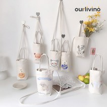캔버스 드링크백 텀블러 캐리어 컵홀더 테이크아웃 에코백 보틀파우치