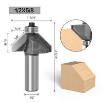 1개 quot;1/2quot; 생크 챔퍼 커터 라우터 비트 나무 말 코 45 도 CNC 목공 두 플루트 엔드 밀, 13 127X159_03 12mm shank