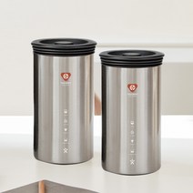 빈플러스 2in1 스텐 밀폐용기 원두 보관통 300g, 빈플러스 스텐 2in1 밀폐용기 300g