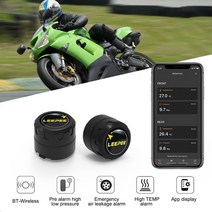 TPMS 타이어공기압 측정기 압력계 개의 외부 센서 오토바이 블루투스 호환 91, 오토바이 tpms
