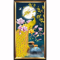 히여 보석 십자수 DIY 중형 대형 도안 시리즈 3D 풍경 호랑이, 26. 달빛 황금공작 BH-296