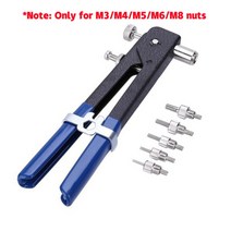 타각기 리벳건 스테인레스판 조립식판넬 징크 리벳팅 170pcs 탄소강 플랫 헤드 리벳 너트 m3 m4 m5 m6 m8 m10 키트 삽입 리벳 너트 리벳 너트 건 수리 도구, 리벳 너트 건만