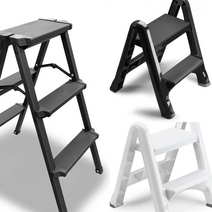 접이식 간이 사다리 가정용 세차용 캠핑용 카라반 발판 2단 3단 스텝스툴 다이소 코스트코, 키높이발판-1단블랙