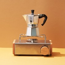 비알레띠 모카포트 3컵 + 코베아 큐브 버너 +프롤로그 우드웨어 세트, 월넛