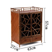 빈티지가구 엔틱가구 원목 고재 낮은수납장 원목고가구, 엔틱 대나무 양문형 수납장