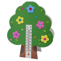 탁상용 스탠드 봄꽃 종이온도계 나무만들기 5인 봄학기 과학수업 DIY 미술학습 돌봄교실