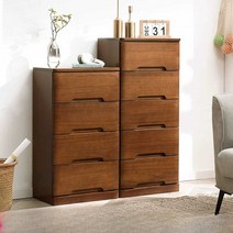 원목 캐비닛 수납장 서랍 보관함 다층 속옷장 침실 거실, 4단 월넛 50CM