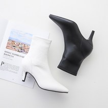 여성 가죽 스판 첼시 뷰티 명품 앵글부츠 소프트 베이직 미들굽 발편한 7cm 중년여성