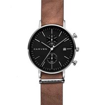 [신세계TV쇼핑]까르벵 남성가죽시계 CHRONO CV601 BK/R.IBE