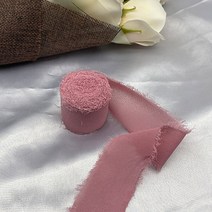 리본장식 리본끈 Cinta Gasa Deshilachada 녹색 쉬폰 실크 리본 꽃 부케, 7.7  5 Meters