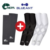 네파 2세트 + 블루안트 X벤더 1세트 쿨토시 팔토시 골프 등산 자전거 자외선차단, 화이트화이트 + 화이트