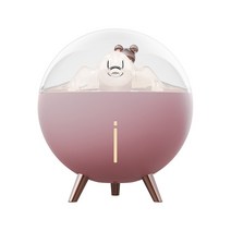 만화 디자인 USB 가습기 아로마 디퓨저 260ML 저소음 가정용 공기 청정기 나노 미세 미스트 메이커 LED 야간 램프, 03 분홍색
